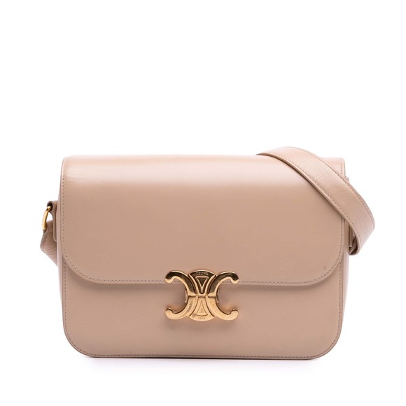 Pre-Loved Celine Classique Shiny Calfskin Triomphe Crossbody - Picture 1 of 12